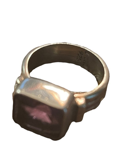 Vintage sterling silver 925 large amethyst FNA Ring