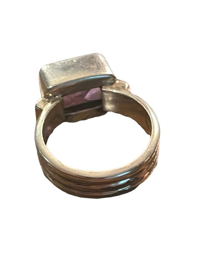 Vintage sterling silver 925 large amethyst FNA Ring