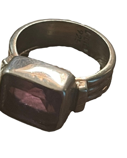 Vintage sterling silver 925 large amethyst FNA Ring