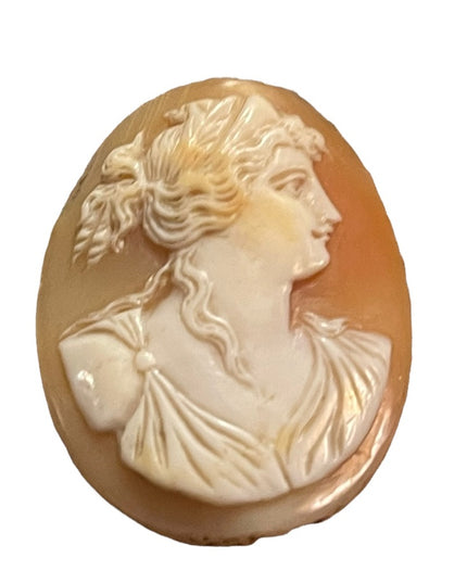 Antique Hand carved unframed Shell cameo goddess