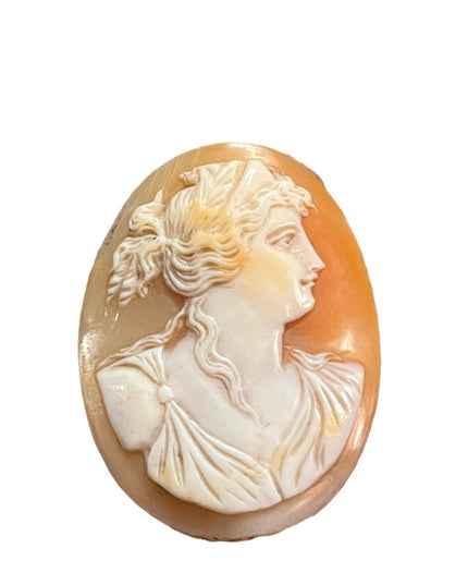 Antique Hand carved unframed Shell cameo goddess
