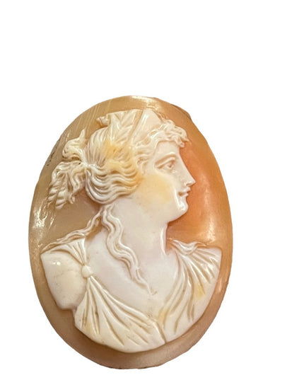 Antique Hand carved unframed Shell cameo goddess