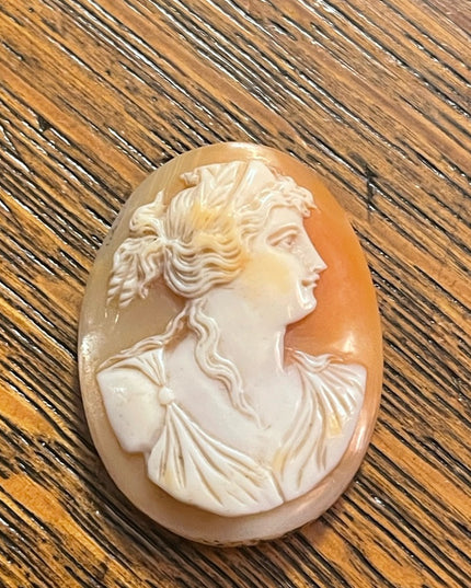 Antique Hand carved unframed Shell cameo goddess