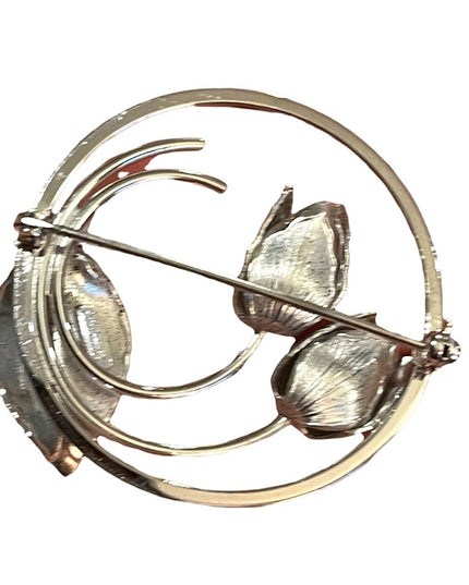 Vintage 1960s Boyd Bond Sterling silver 925 Roses flower infinity brooch
