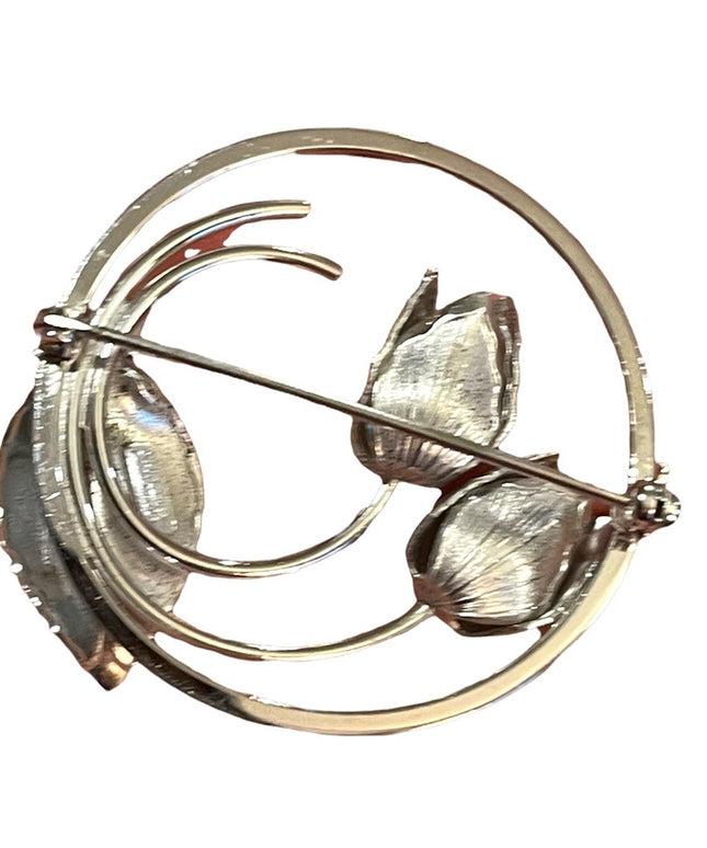 Vintage 1960s Boyd Bond Sterling silver 925 Roses flower infinity brooch