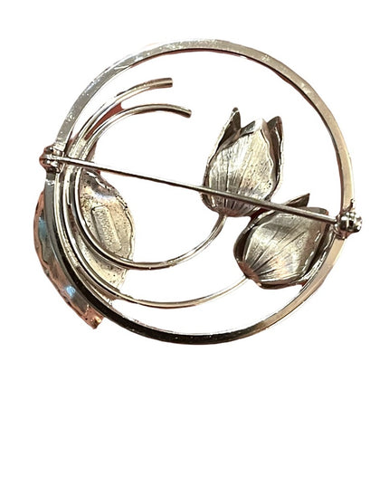 Vintage 1960s Boyd Bond Sterling silver 925 Roses flower infinity brooch