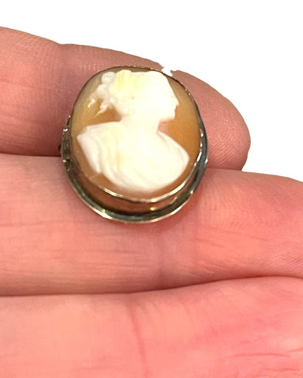 Antique sterling silver 925 Shell cameo lovely Diana