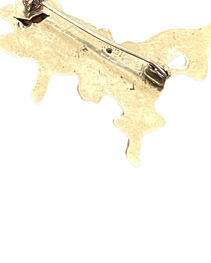 Vintage 1940s Enameled royal horse brooch sterling silver 925