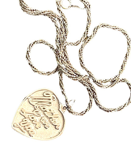 Vintage 1960s sterling silver 925 “Mother We love you” pendant necklace heart