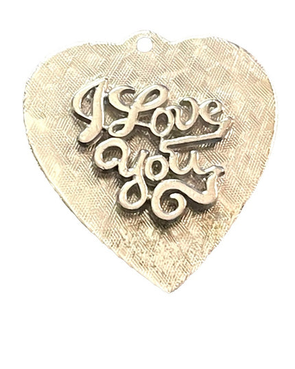 Vintage 1960s sterling silver 925 “I love you” pendant charm heart