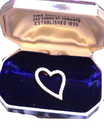 Sterling silver rhinestone heart pendant