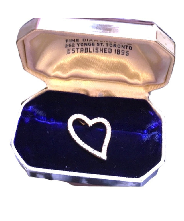 Sterling silver rhinestone heart pendant