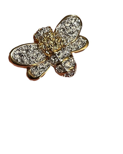 Swarovski Authentic (swan) Gold plate crystal bumble bee brooch