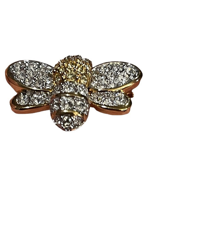 Swarovski Authentic (swan) Gold plate crystal bumble bee brooch