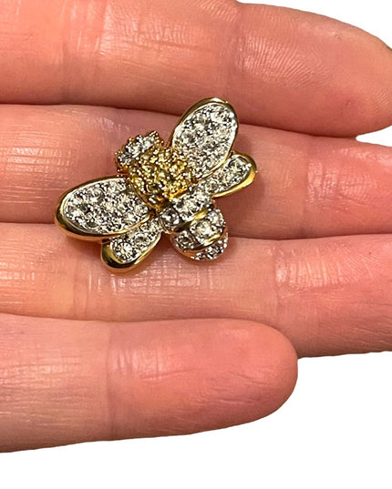 Swarovski Authentic (swan) Gold plate crystal bumble bee brooch