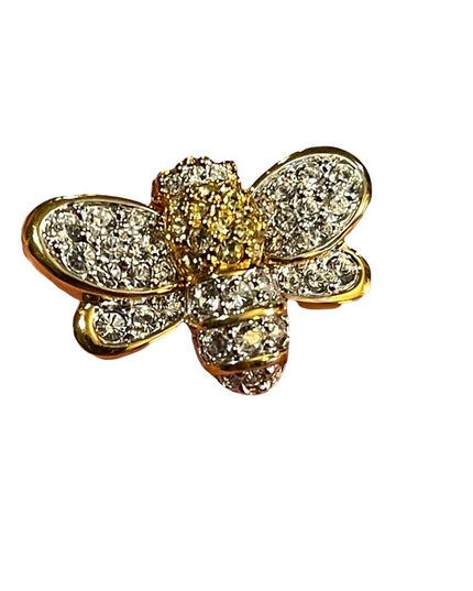 Swarovski Authentic (swan) Gold plate crystal bumble bee brooch