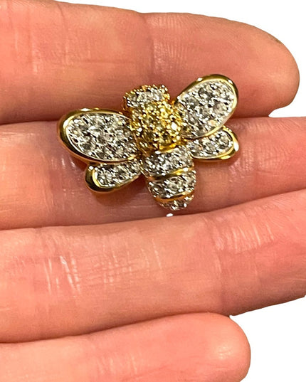 Swarovski Authentic (swan) Gold plate crystal bumble bee brooch