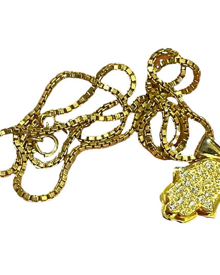Sterling silver gold plated Hamsa Hand of Fatima pendant & necklace crystal