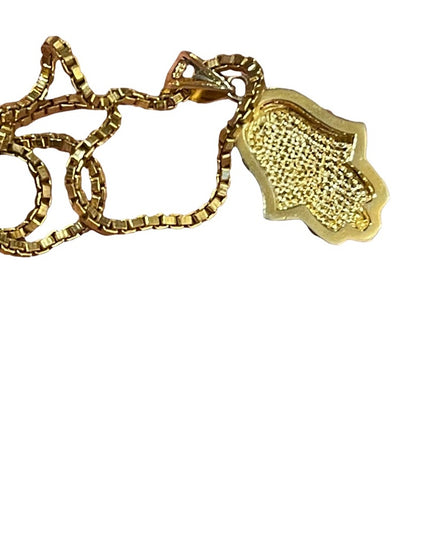 Sterling silver gold plated Hamsa Hand of Fatima pendant & necklace crystal