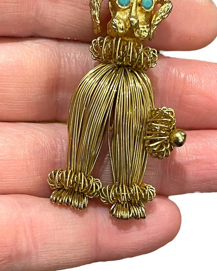 Vintage 1960s Wire work Austria Gold finish French POODLE brooch