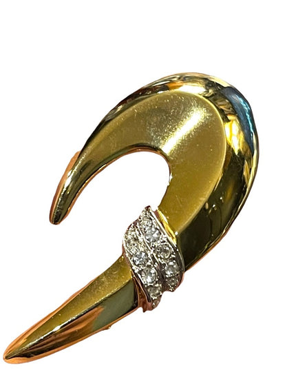 Vintage gold tone brooch 2”