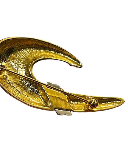 Vintage gold tone brooch 2”