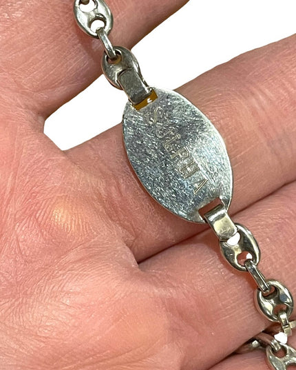 Vintage sterling silver 925 Medic Alert Caduceus SULPHA alergy Bracelet womens