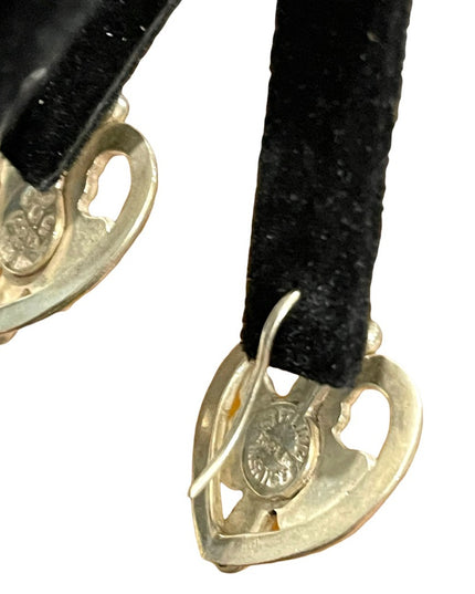 Vintage sterling silver 925 Fleur De Lis Dangle earrings Mexico