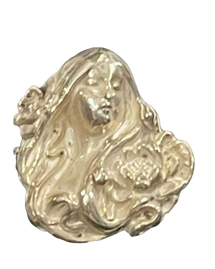 Antique sterling silver 925 gibson girl cameo Art Nouveau brooch