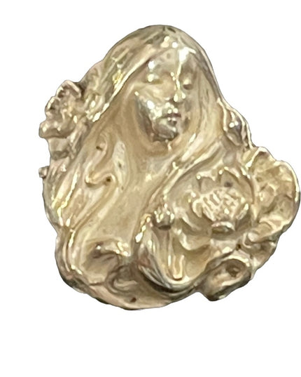 Antique sterling silver 925 gibson girl cameo Art Nouveau brooch