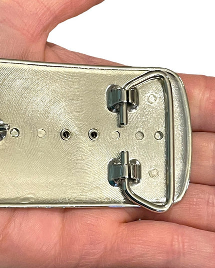 Vintage 1970s South Western Authentic Large Jasper silver finish belt buckle
