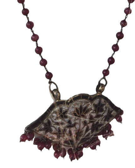 Vintage enamel and glass bead necklace