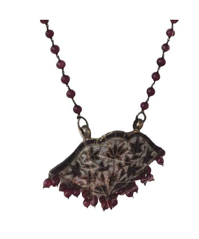 Vintage enamel and glass bead necklace