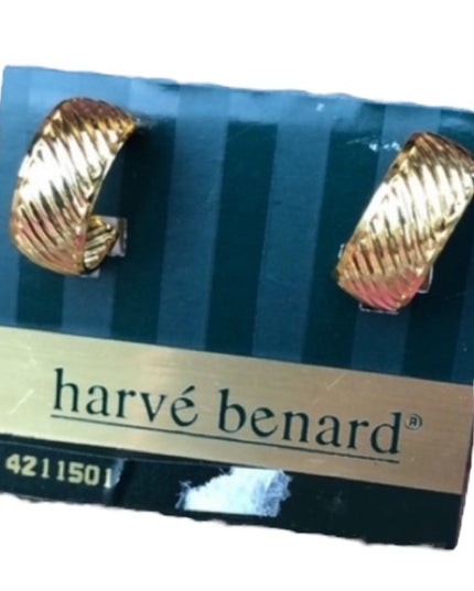 Vintage 1980s Harve Benard Clip on gold earrings