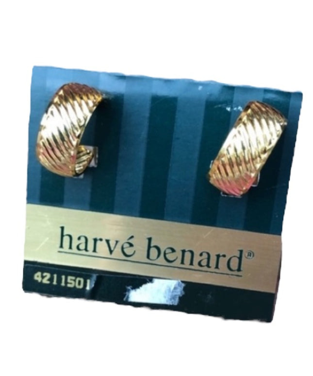 Vintage 1980s Harve Benard Clip on gold earrings