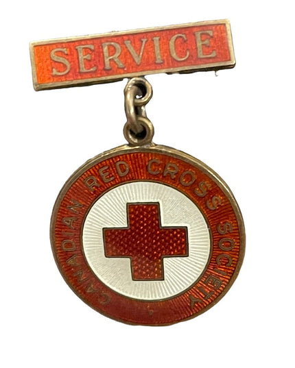 Vintage 1948 Red Cross  society Sterling silver 925 enameled brooch nurses