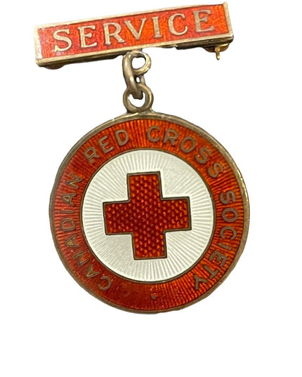 Vintage 1948 Red Cross  society Sterling silver 925 enameled brooch nurses