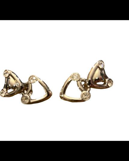 Vintage 1980s Silver Swarovski authentic  (swan) Heart clip ons earrings