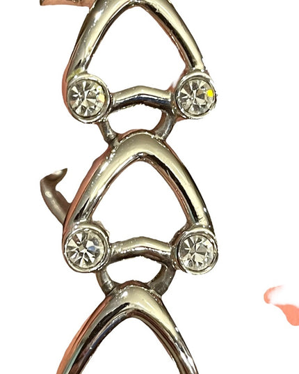 Vintage 1980s Swarovski authentic silver crystal heart bracelet Swan