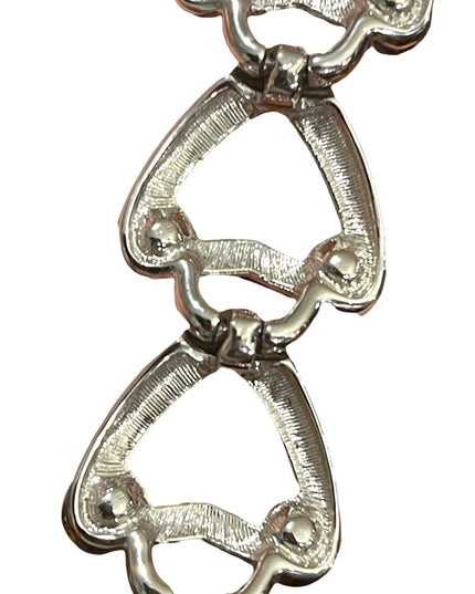 Vintage 1980s Swarovski authentic silver crystal heart bracelet Swan