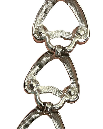 Vintage 1980s Swarovski authentic silver crystal heart bracelet Swan