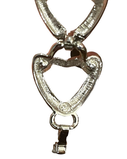 Vintage 1980s Swarovski authentic silver crystal heart bracelet Swan
