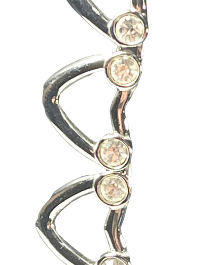 Vintage 1980 Swarovski Authentic swan rhodium plated heart link necklace crystal