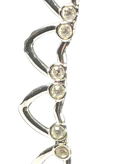 Vintage 1980 Swarovski Authentic swan rhodium plated heart link necklace crystal