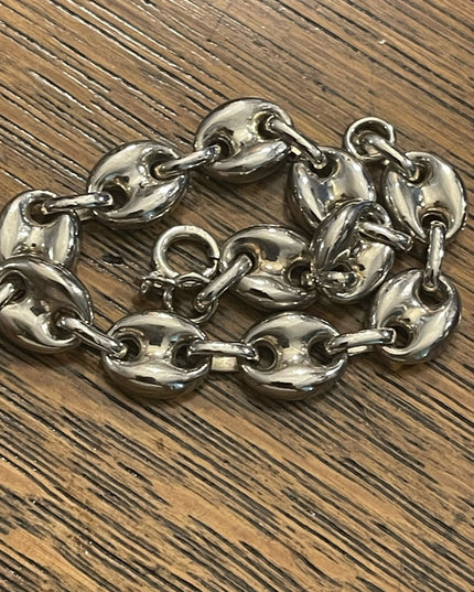 Vintage sterling silver 925 mariner link chunky bracelet