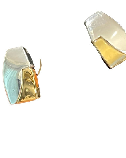 Vintage 1980s silver & gold finish NAPIER tear drop earrings