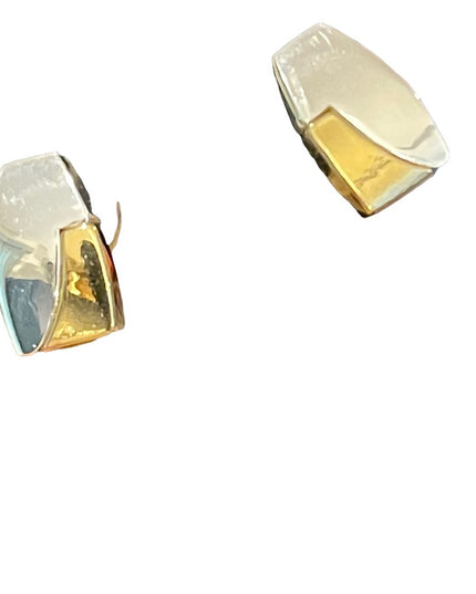 Vintage 1980s silver & gold finish NAPIER tear drop earrings