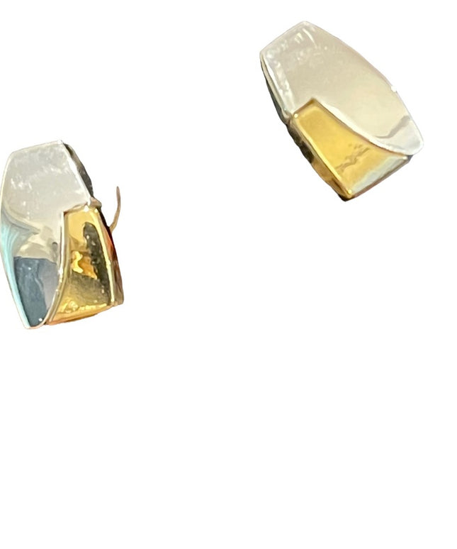 Vintage 1980s silver & gold finish NAPIER tear drop earrings