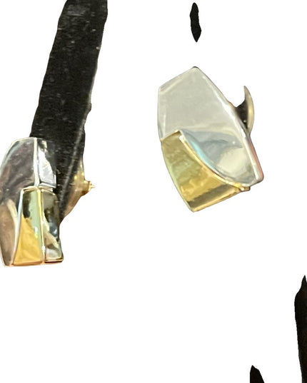 Vintage 1980s silver & gold finish NAPIER tear drop earrings