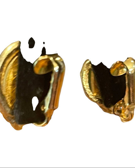 Vintage gold finish 1960s clip on infinity earrings
